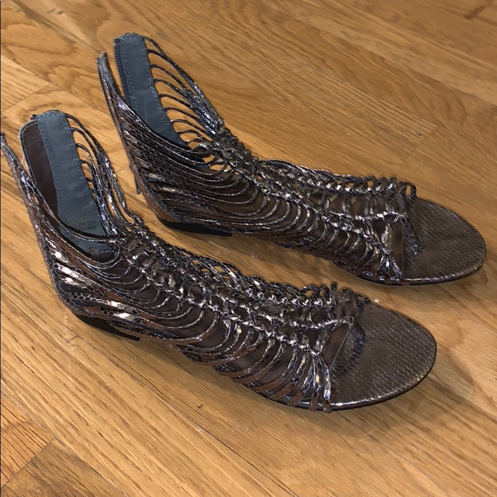 Pewter gladiator sandals